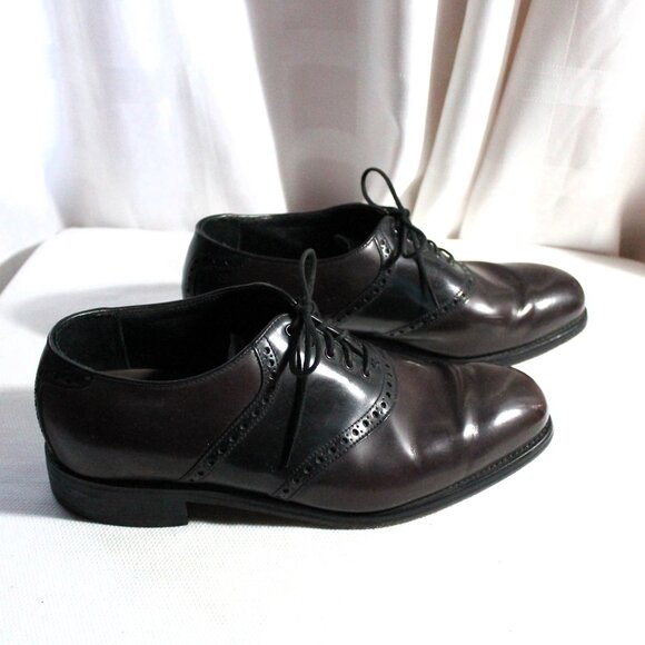 Florsheim Saddle Oxfords, Plain Toe, Raisin / Black, 10.5D - Picture 1 of 11